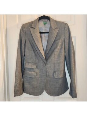 United Colors of Benetton Blazer Jacket Light Grey Size 40 US 2/4 Double Vented